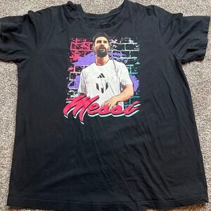 Adidas T Shirt Mens XL Messi Graphic Black Regular Fit Cotton Soccer